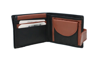 Men's | JBG International | 9175-9 | Wallet - RFID Snap Closure with ID Window and Coin Pocket | Black / Brown