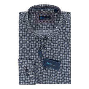 Men's | Blu by Polifroni | B2449263-70 | Sport Shirt | Brown Kaleidoscope