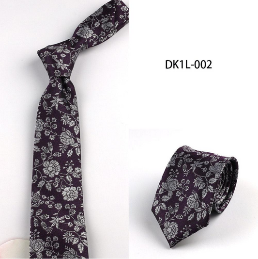 Men's | H. R. Lash Tie | DK1L-002 | Purple/Silver Flower