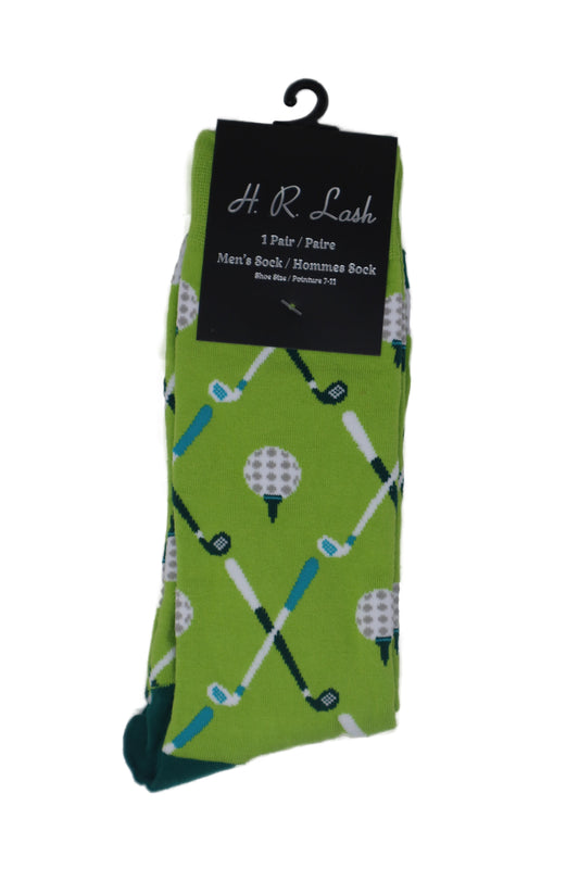 H.R. Lash | FS084 | Fun Socks | Golf Clubs