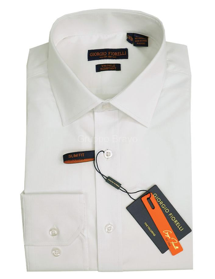 Men's | Giorgio Fiorelli | G260002-1 | Big & Tall Stretch Dress Shirt | Expandable Neck & Convertible Cuff | White