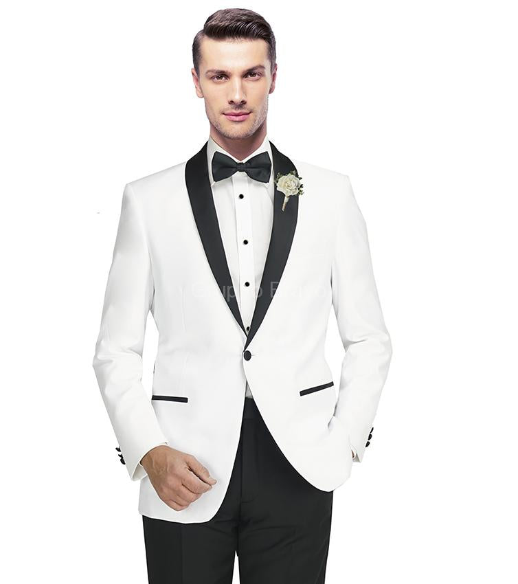 Men's | Giorgio Fiorelli | G47815-5A | 1 Button Side Vented Poly-Rayon Shawl Collar Tuxedo Set | Snow White