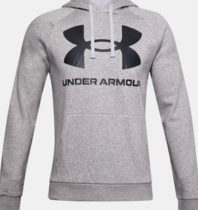 Men's | Under Armour | 1357093-011 | Rival Fleece Big Logo Hoodie | Mod Gray Light Heather / Black