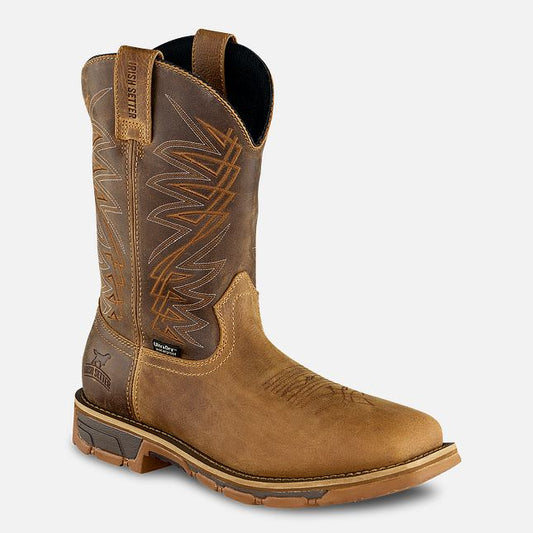 Men's | Irish Setter | 83923 | Marshall - 11' Waterproof Leather Soft Toe Pull-On Boot | Brown