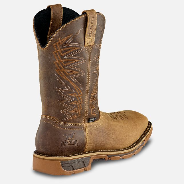 Men's | Irish Setter | 83923 | Marshall - 11' Waterproof Leather Soft Toe Pull-On Boot | Brown