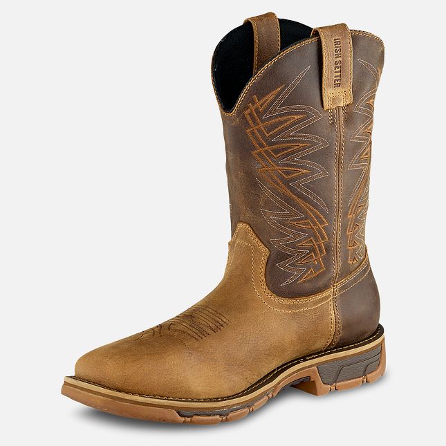 Men's | Irish Setter | 83923 | Marshall - 11' Waterproof Leather Soft Toe Pull-On Boot | Brown