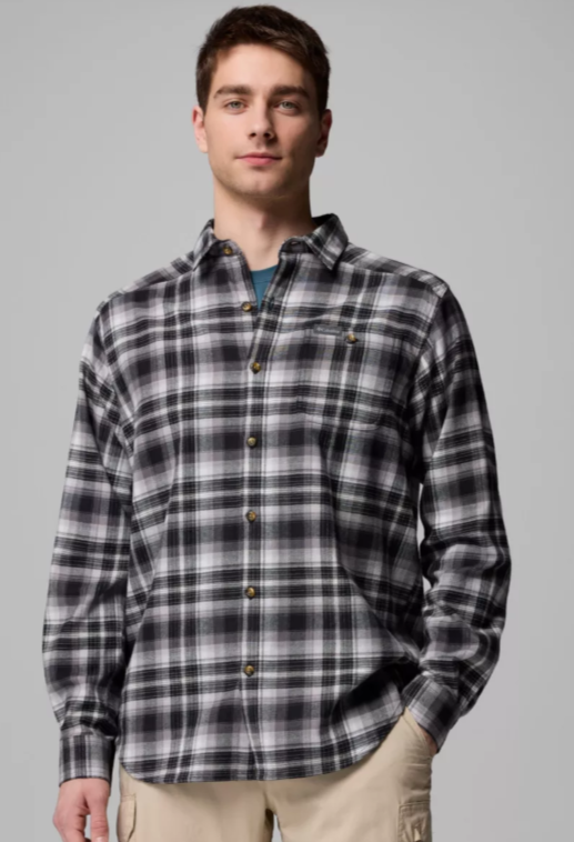 Men's | Columbia | 1617951-009 | Cornell Woods™ Flannel Long Sleeve Shirt | Black Backland Tartan