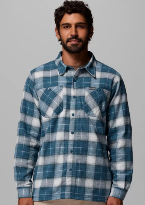 Men's | Columbia | 2053961-429 | Cornell Woods™ Fleece Lined Shirt Jacket | Everblue Lumberjack Tartan