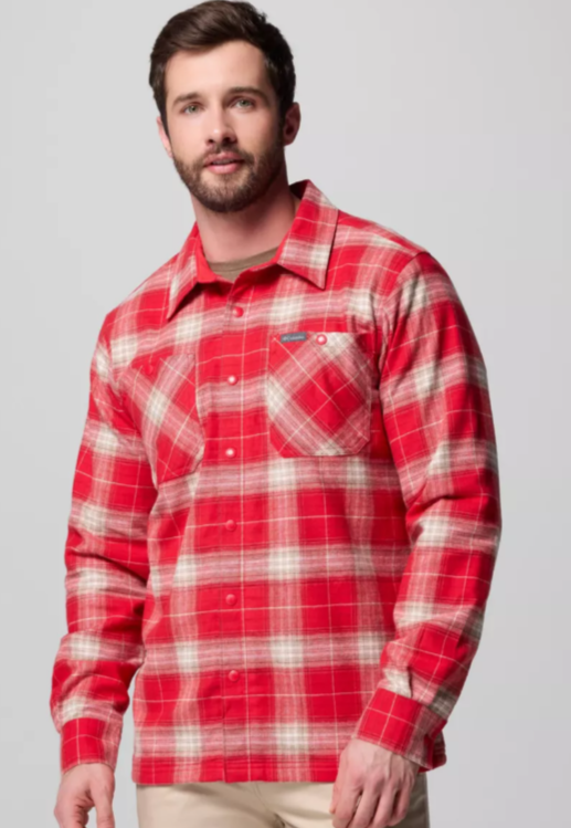 Men's | Columbia | 2053961-613 | Cornell Woods™ Fleece Lined Shirt Jacket | Mountain Red Lumberjack Tartan