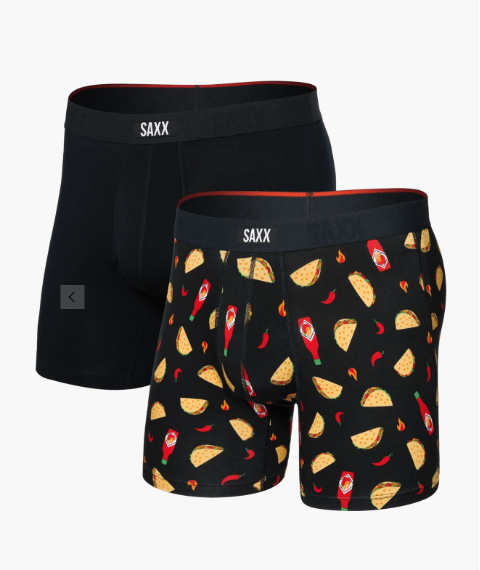 Men's | Saxx | SXPP2VX | 2 Pack | Vibe Xtra Soft Comfort Boxer | Flamin Hot/Black