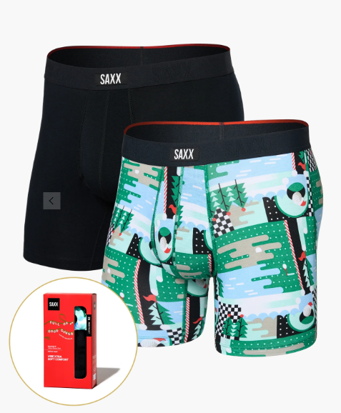 Men's | Saxx | SXPP2VX | 2 Pack | Vibe Xtra Soft Comfort Boxer | Geo Golf/Black