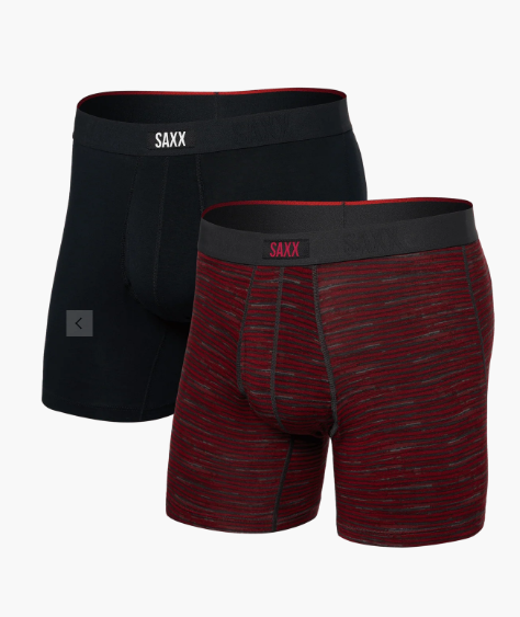 Men's | Saxx | SXPP2VX | 2 Pack | Vibe Xtra Soft Comfort Boxer | Spacedye Stripe/Black
