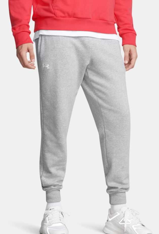 Men's | Under Armour | 1379774-011 | Rival Fleece Jogger | Mod Gray Light Heather / White