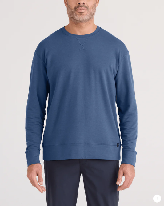 Men's | Saxx | SXLT37 | 3Six Five Lounge Crew Sweatshirt | Washed Indigo