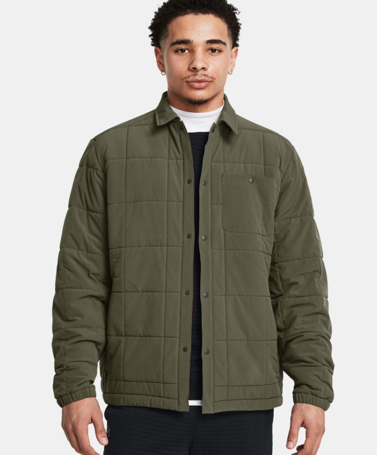 Men's | Under Armour | 1387030-390 | Expanse Quilted Shacket | Marine OD Green / Baroque Green
