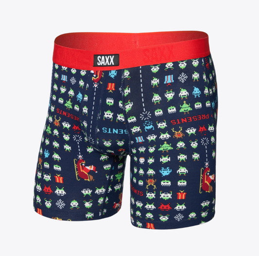 Men's | Saxx | SXVX24F | Vibe Xtra Soft Comfort Boxer Brief Fly | Sleigh Invaders / Maritime