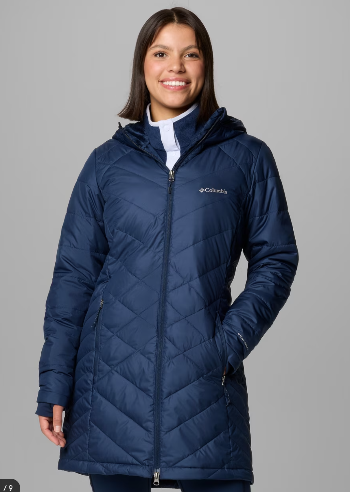 Women's | Columbia | WW0011-464 | Heavenly™ Long Hdd Jacket | Collegiate Navy