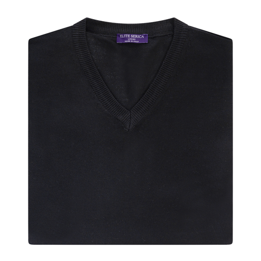 Men's | Elite Serica | ESW100V | V-Neck Dress Sweater | Black