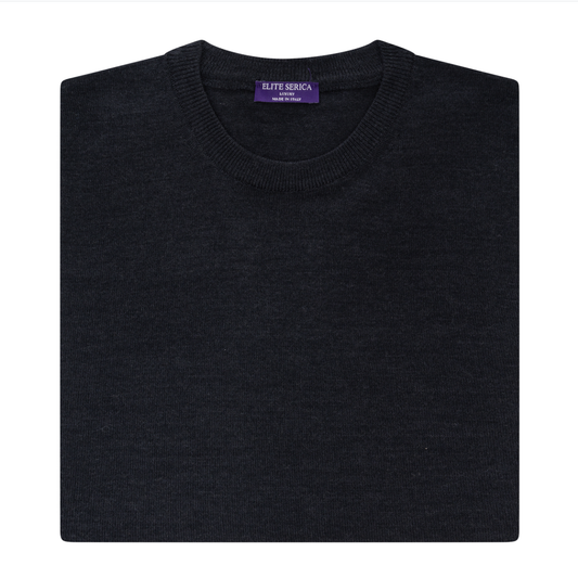 Men's | Elite Serica | ESW100C | Crew Neck Dress Sweater | Charcoal