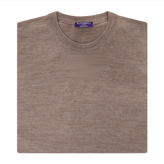 Men's | Elite Serica | ESW100C | Crew Neck Dress Sweater | Beige