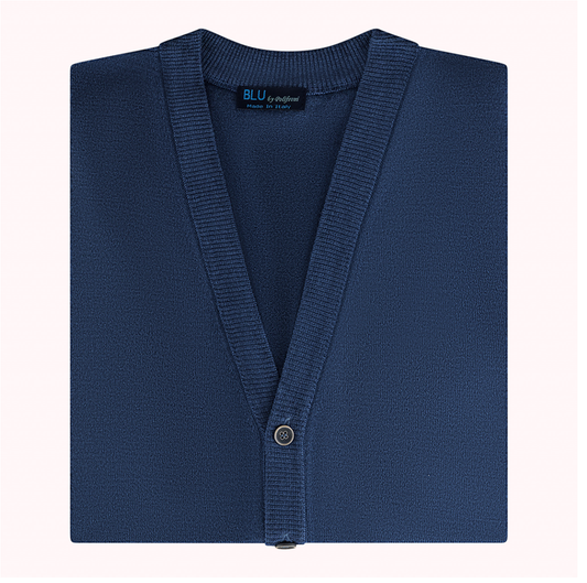 Men's | BLU By Polifroni | BSW-100BV | Button Vest | Mid Blue