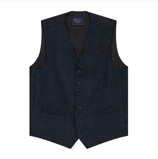 Men's | BLU By Polifroni | VST207 | 50% Wool 50% Silk Vest | Navy