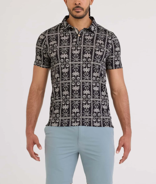 Men's | Saxx | SXDP30 | DropTemp® Dry UPF Performance Polo | Tropic Royale / Black