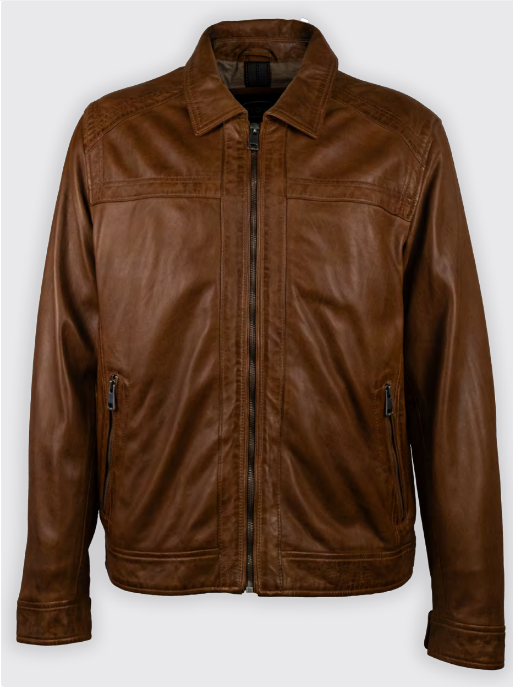 Men's | Plonge | 40521 | Leather Bomber Jacket | Whiskey