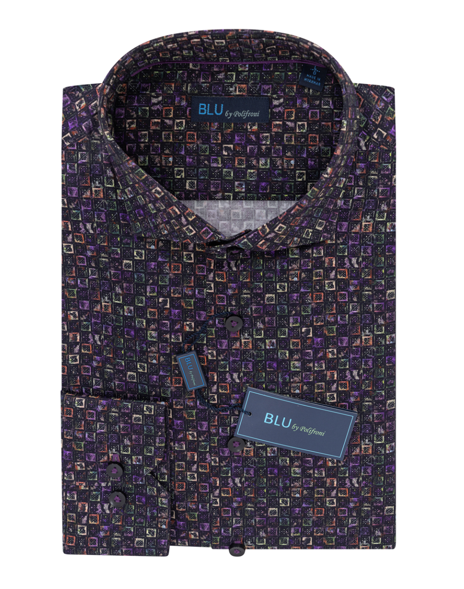 Men's | BLU By Polifroni | B-2552258 | Prato Sport Shirt | Lavender