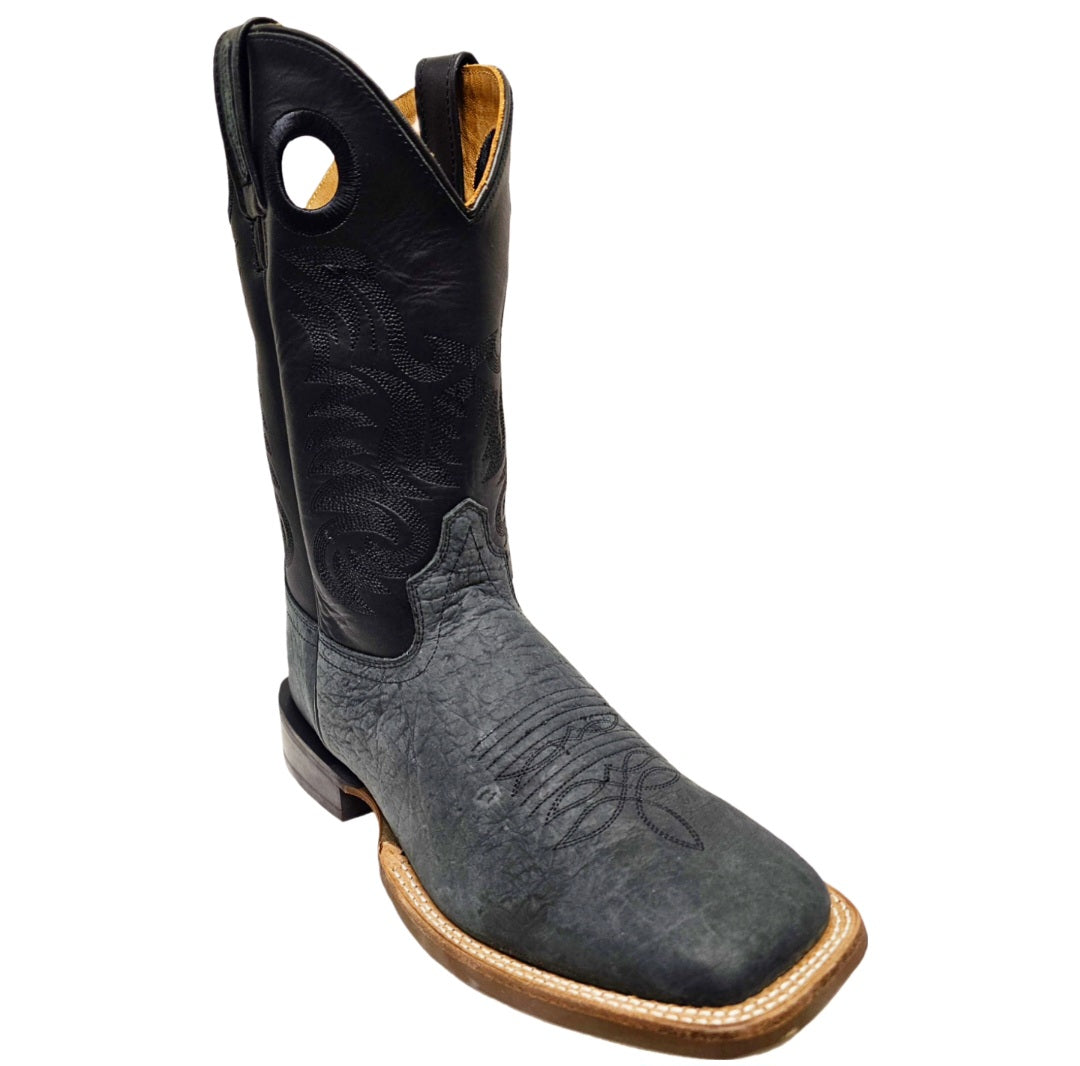 Men's | Old West | BSM1898 | Broad Square Toe Pull-On Embroidered Cowboy Boot | Black