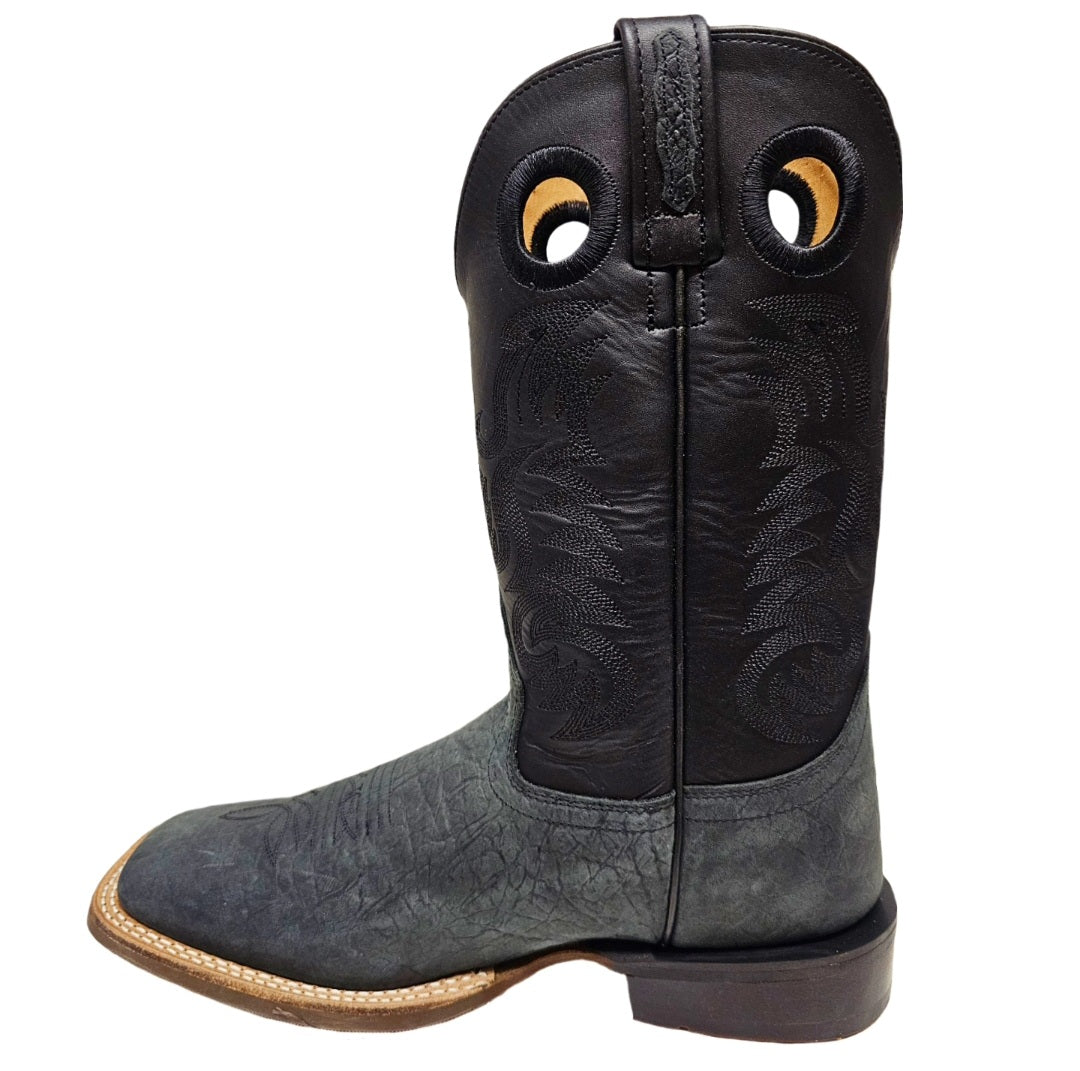 Men's | Old West | BSM1898 | Broad Square Toe Pull-On Embroidered Cowboy Boot | Black