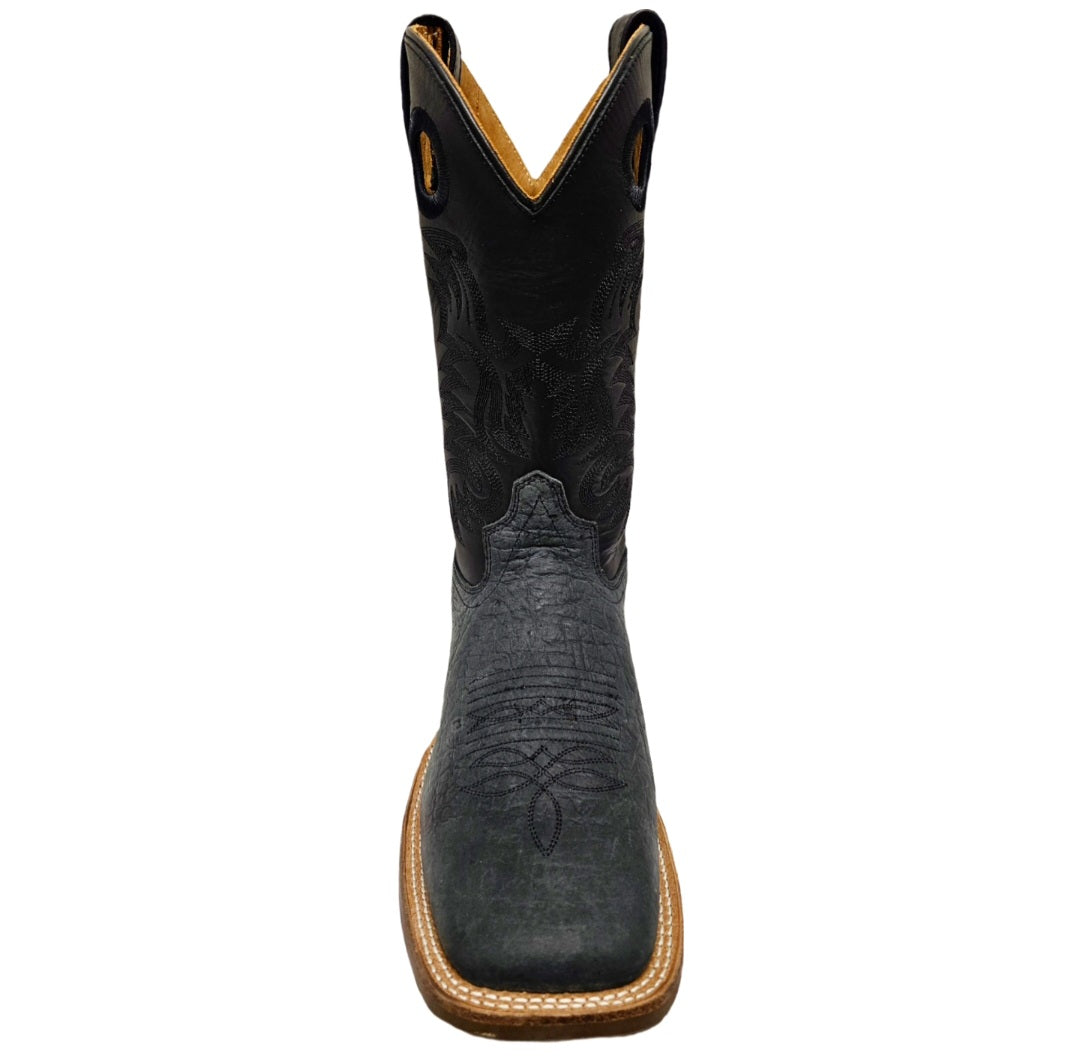 Men's | Old West | BSM1898 | Broad Square Toe Pull-On Embroidered Cowboy Boot | Black