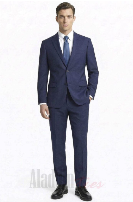 MANTONI | M40901-2B | 2 Button Side Vented Wool Suit Jacket | New Navy