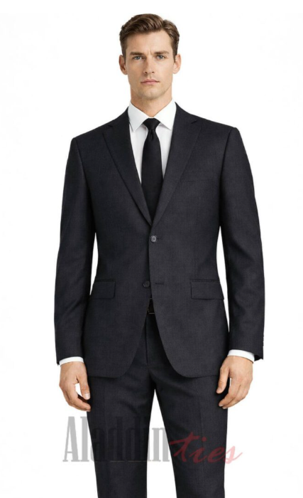 MANTONI | M46306-3 | 2 Button Side Vented Wool Suit Jacket | Charcoal