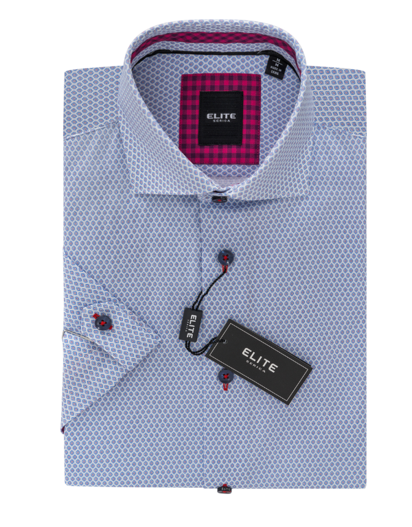 Men's | Elite | ESP-2159024 | Prato6 100% Cotton S/S Sport Shirt | Blue