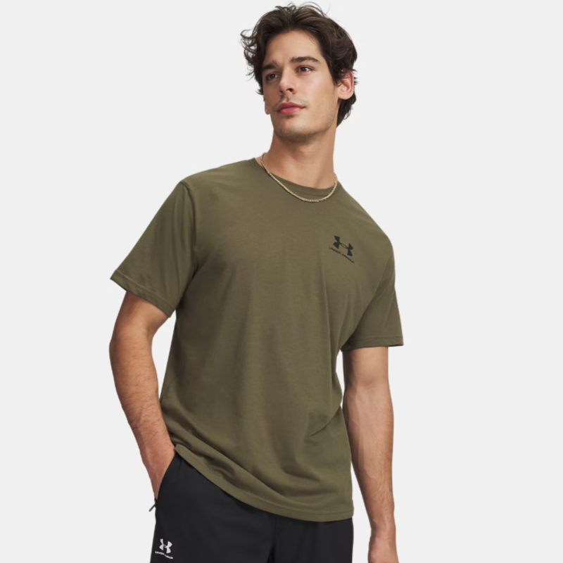 Men's | Under Armour | 1326799-390 | Left Chest Logo Short Sleeve | Marine OD Green / Black