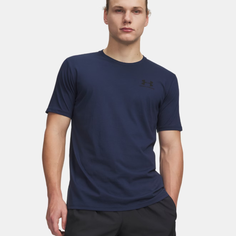 Men's | Under Armour | 1326799-408 | Left Chest Logo Short Sleeve | Academy / Black