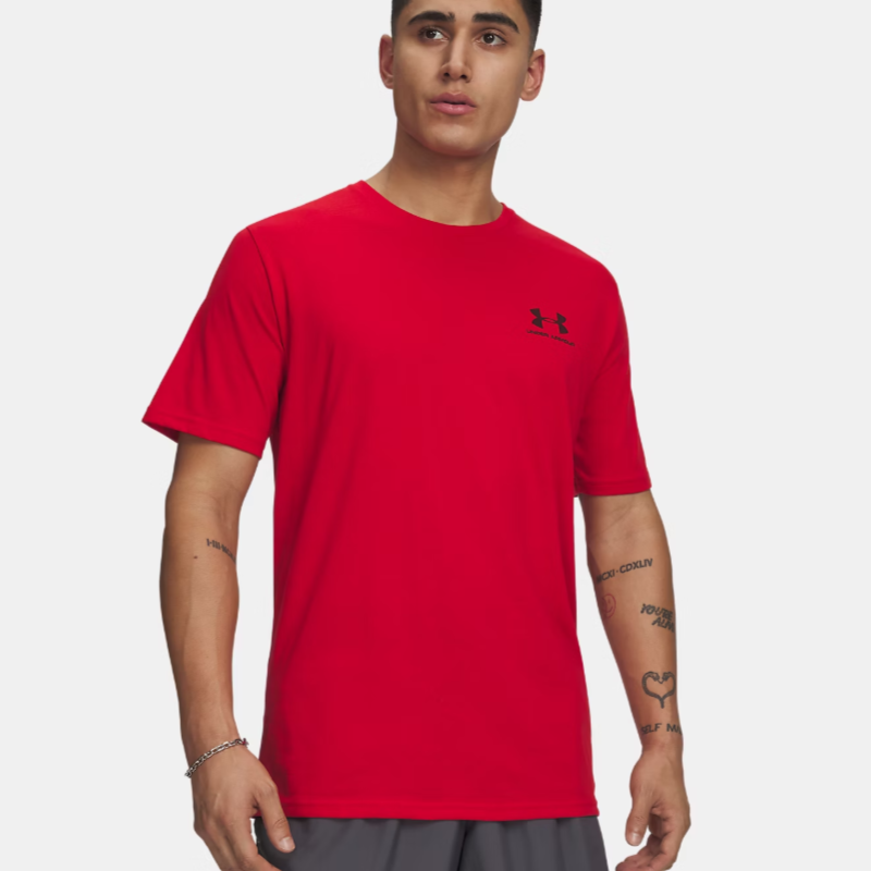 Men's | Under Armour | 1326799-600 | Left Chest Logo Short Sleeve | Red / Black