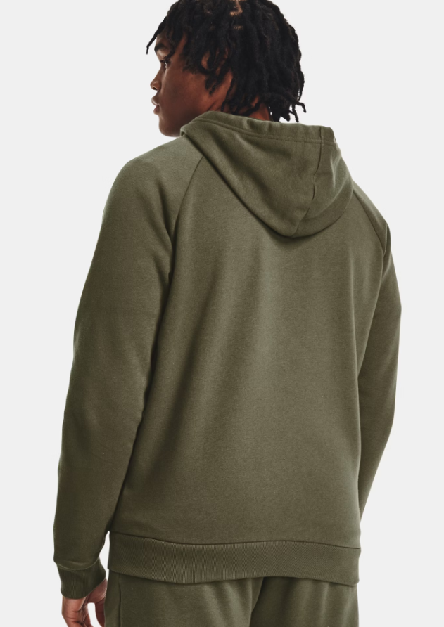 Men's | Under Armour | 1379767-390 | Rival Fleece Full-Zip Hoodie | Marine OD Green / White
