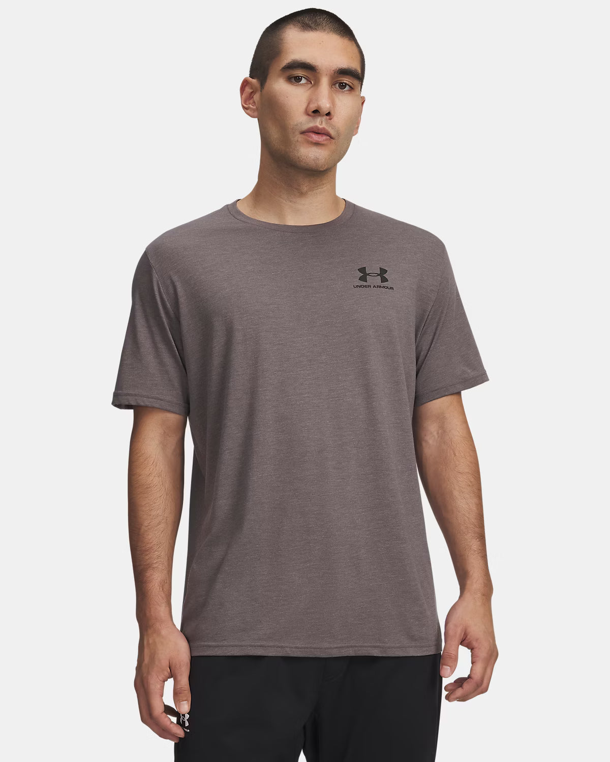 Men's | Under Armour | 1326799-019 | Left Chest Logo Short Sleeve | Charcoal Medium Heather / Black