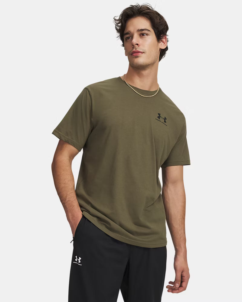 Men's | Under Armour | 1326799-390 | Left Chest Logo Short Sleeve | Marine OD Green / Black