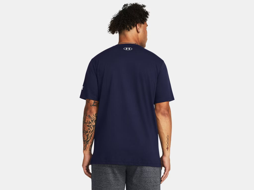 Men's | Under Armour | 1383264-410 | Athletics Short Sleeve | Midnight Navy/White
