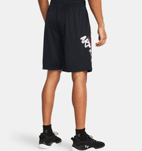 Load image into Gallery viewer, Men&#39;s | Under Armour | 1383354-001 | Tech™ Wordmark Shorts | Black / Red Solstice