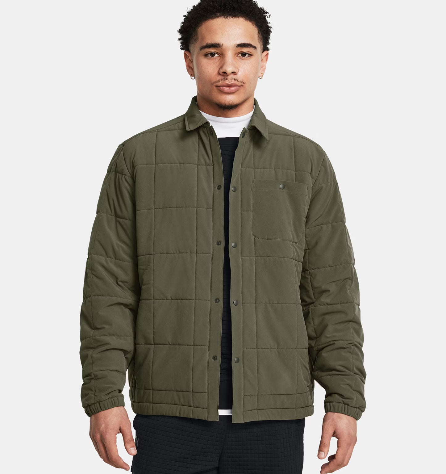 Men's | Under Armour | 1387030-390 | Expanse Quilted Shacket | Marine OD Green / Baroque Green
