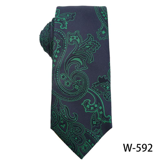 Men's | H. R. Lash Tie | W-592 | Navy / Green Paisley