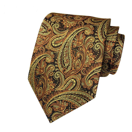 Men's | H. R. Lash Tie | YU-E01 | Gold Paisley