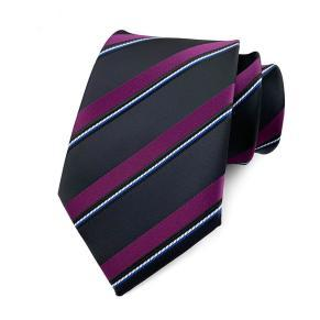 Men's | H. R. Lash Tie | YU-H16 | Black/Purple Stripe