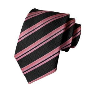 Men's | H. R. Lash Tie | YU-Q21 | Black/Pink Stripe