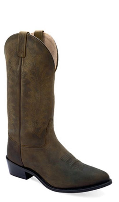 Men's | Old West | OW2040 | Narrow Round Toe Pull-On Embroidered Cowboy Boot | Brown