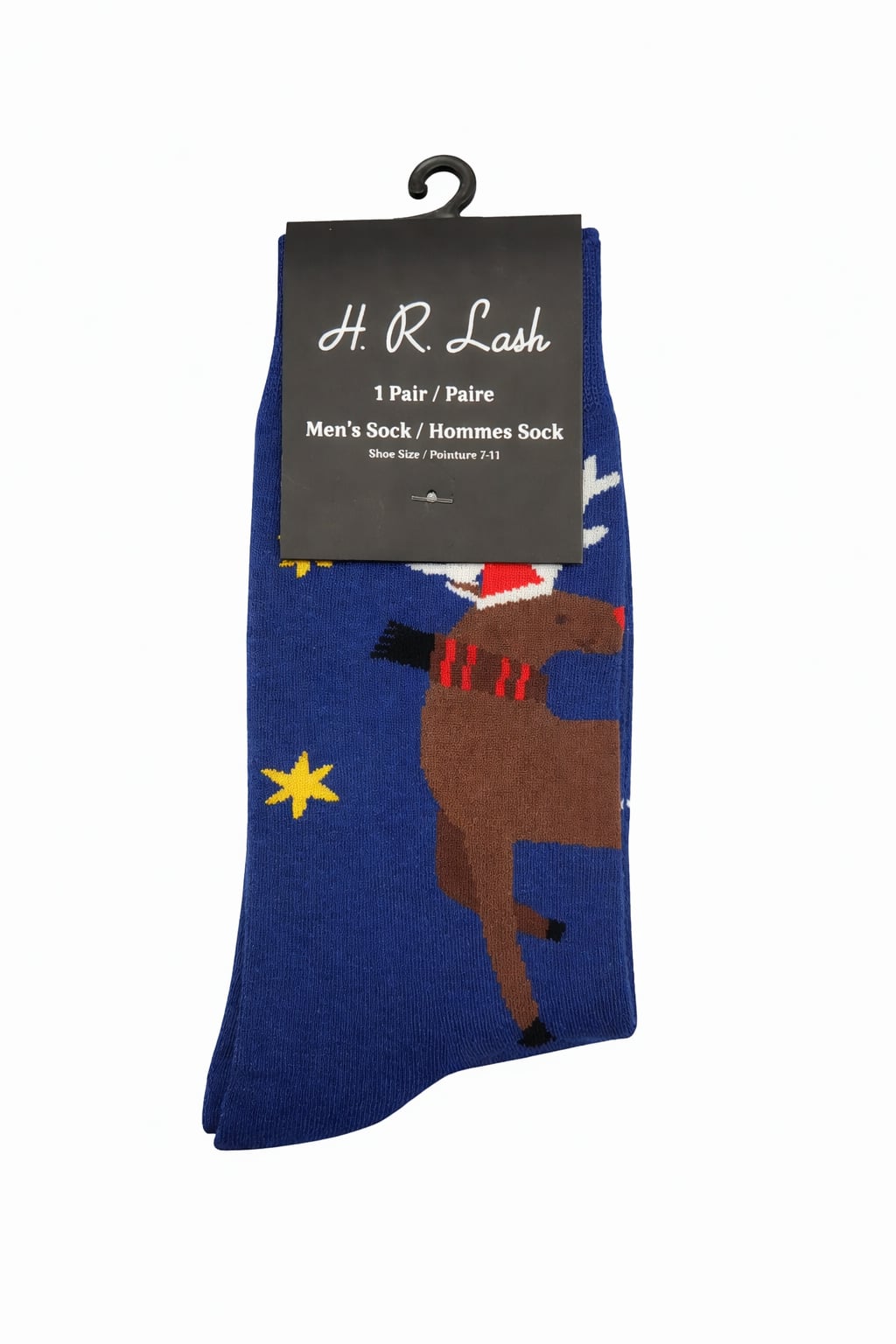 H.R. Lash | FS210 | Fun Socks | Blue Reindeer